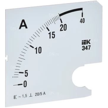 Шкала сменная IEK 20/5А-1.5 для амперметра Э47, размер - 96х96мм IPA20D-SC-0020
