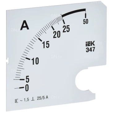 Шкала сменная IEK 25/5А-1.5 для амперметра Э47, размер - 96х96мм IPA20D-SC-0025