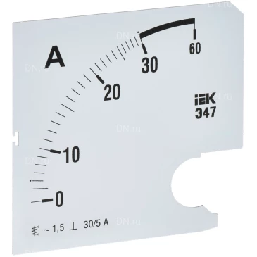Шкала сменная IEK 30/5А-1.5 для амперметра Э47, размер - 96х96мм IPA20D-SC-0030