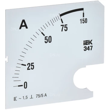 Шкала сменная IEK 75/5А-1.5 для амперметра Э47, размер - 96х96мм IPA20D-SC-0075