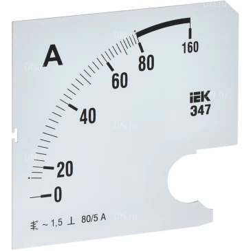 Шкала сменная IEK 80/5А-1.5 для амперметра Э47, размер - 96х96мм IPA20D-SC-0080