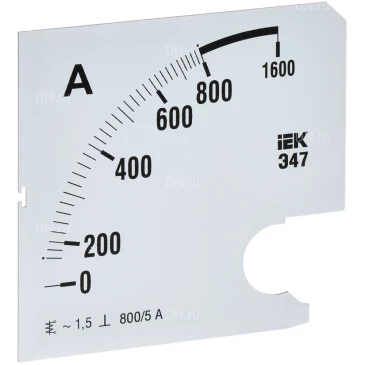 Шкала сменная IEK 800/5А-1.5 для амперметра Э47, размер - 96х96мм IPA20D-SC-0800