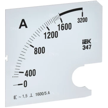 Шкала сменная IEK 1600/5А-1.5 для амперметра Э47, размер - 96х96мм IPA20D-SC-1600