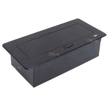 Блок розеточный IEK PRIMER с выдвижной крышкой на 6 модулей, цвет - черный PM-BR51-06-O-K02