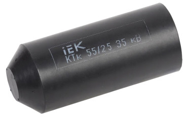 Капа термоусаживаемая IEK КТк внутренний диаметр до/после усадки 55/25 мм, напряжение 35кВ, с внутренним клеевым слоем цвет черный