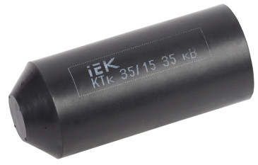 Капа термоусаживаемая IEK КТк внутренний диаметр до/после усадки 35/15 мм, напряжение 35кВ, с внутренним клеевым слоем цвет черный