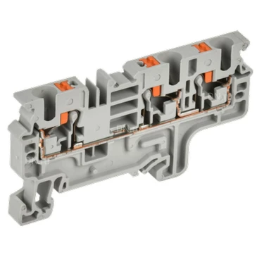 Колодка клеммная IEK ARMAFIX Push-In CP-MC 4мм2, пружинная, 3 вывода, диапазон сечений - 0.2-4.0мм2, цвет - серый YCT22-00-3-K03-004