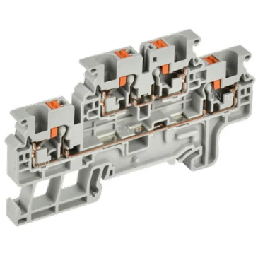 Колодка клеммная IEK ARMAFIX Push-In CP-ML 4мм2, пружинная, 2 уровня, диапазон сечений - 0.2-4.0мм2, цвет - серый YCT23-00-2-K03-004