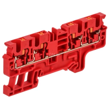 Колодка клеммная IEK ARMAFIX Push-In CP-MC 4мм2, пружинная, 4 вывода, диапазон сечений - 0.2-4.0мм2, цвет - красный AF-CT22-00-4-K04-004