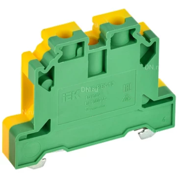 Колодка клеммная IEK ARMAFIX CTS-PEN 10мм2, винтовая, диапазон сечений - 0.5-10.0мм2, цвет - желто-зеленый YCT11-00-K52-010