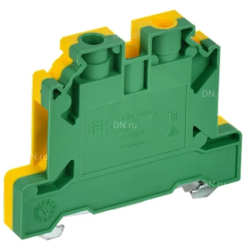 Колодка клеммная IEK ARMAFIX CTS-PEN 6мм2, винтовая, диапазон сечений - 0.5-6.0мм2, цвет - желто-зеленый YCT11-00-K52-006