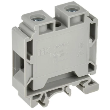 Колодка клеммная IEK ARMAFIX CTS 35мм2 с шестигранником, винтовая, диапазон сечений - 4-35.0мм2, цвет - серый YCT10-01-K03-035