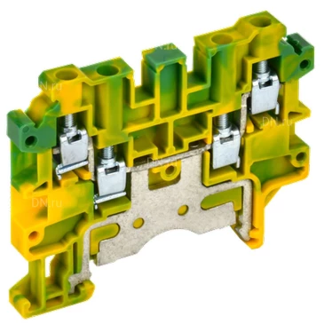 Колодка клеммная IEK ARMAFIX CTS-MC-PEN 4мм2, винтовая, 4 вывода, диапазон сечений - 0.2-4.0мм2, цвет - желто-зеленый YCT12-03-4-K52-004