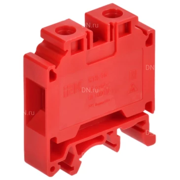 Колодка клеммная IEK ARMAFIX CTS 16мм2, винтовая, диапазон сечений - 0.2-16.0мм2, цвет - красный AF-CT10-00-K04-016