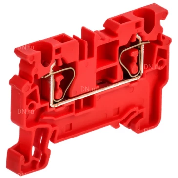Колодка клеммная IEK ARMAFIX CX 4 проходная, пружинная, диапазон сечений - 0.2-4.0мм2, цвет - красный AF-CT40-00-K04-004