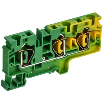Колодка клеммная IEK ARMAFIX CX 10-3 PE 10мм2 3-контактная заземляющая, пружинная, диапазон сечений - 0.2-10.0мм2, цвет - желто-зеленый AF-CT41-00-3-K52-010