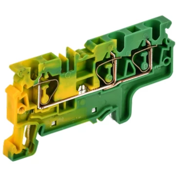 Колодка клеммная IEK ARMAFIX CX 4-3 PE 4мм2 3-контактная заземляющая, пружинная, диапазон сечений - 0.2-4.0мм2, цвет - желто-зеленый AF-CT41-00-3-K52-004