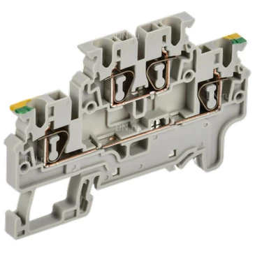 Колодка клеммная IEK ARMAFIX CX DL 2.5 PE 2 уровня заземляющая, пружинная, диапазон сечений - 0.2-2.5мм2, цвет - желто-зеленый AF-CT41-00-2-K52-002