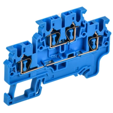 Колодка клеммная IEK ARMAFIX CX DL 2.5 BU 2 уровня, пружинная, диапазон сечений - 0.2-2.5мм2, цвет - синий AF-CT40-00-2-K07-002