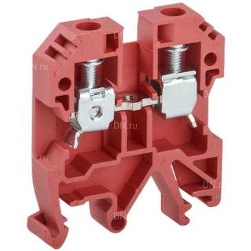 Клемма винтовая IEK КВИ-6мм2, диапазон сечений - 2.5-6.0мм2, цвет - красный, упаковка - 50шт YZN30-006-K04