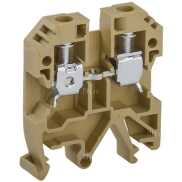 Клемма винтовая IEK КВИ-6мм2, диапазон сечений - 2.5-6.0мм2, цвет - желтый, упаковка - 50шт YZN30-006-K05