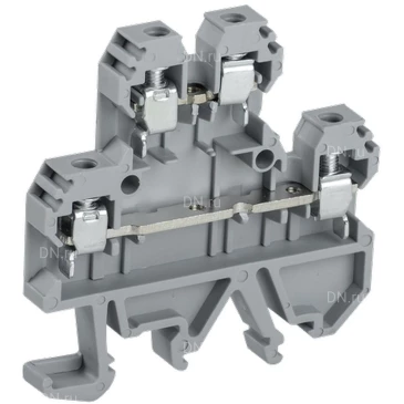 Клемма винтовая IEK КВИ-4-2L 4мм2 двухуровневая, диапазон сечений - 1-4.0мм2, цвет - серый, упаковка - 50шт YZN30-004D-K03