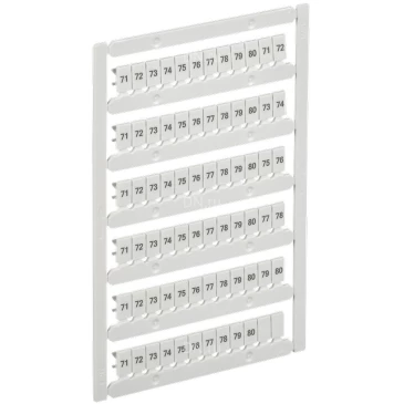 Маркер IEK ARMAFIX для CTS/CP 4мм2, символы 71-80, цвет - белый AF-CT10D-M-004-08