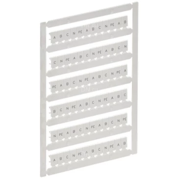 Маркер IEK ARMAFIX для CTS/CP 4мм2, символы A; B; C; N; PE, цвет - белый AF-CT10D-M-004-21