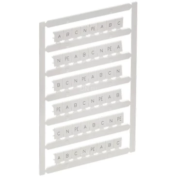 Маркер IEK ARMAFIX для CTS 6мм2/CP 10мм2, символы A; B; C; N; PE, цвет - белый AF-CT10D-M-006-21