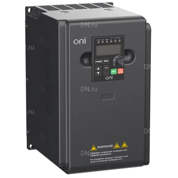 Преобразователь частоты ONI A150-33-55NT со встроенным тормозным модулем, мощность - 5.5кВт, номинальный ток - 13А, количество фаз - 3, напряжение питания - 380В