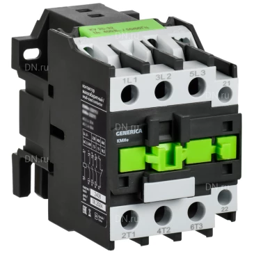 Контактор GENERICA КМИе-23211 малогабаритный, рабочий ток 32А, катушка управления 110В, 1НЗ KKME21-032-110-01