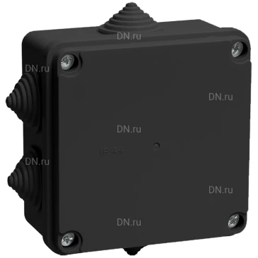 Коробка распаячная IEK КМ41233 для открытой проводки безгалогенная (HF), 6 гермовводов, 100х100x50мм, материал - пластик, цвет - черный, IP44 UKO11-100-100-050-K02-44