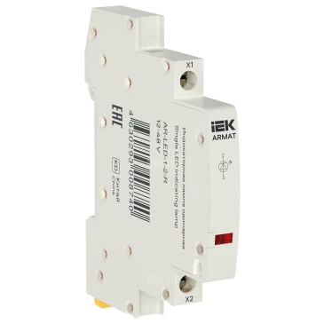 Лампа индикаторная IEK ARMAT одинарная, LED 110-230В AC, IP20, цвет - красный AR-LED-1-1-R