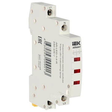 Лампа индикаторная IEK ARMAT тройная, LED 230-415В AC, IP20, цвет - красный AR-LED-3-4-R