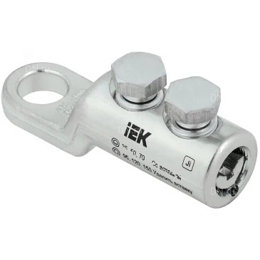 Наконечник болтовой луженый IEK НБЛ 35-150-16/2, сечение проводника - 35-150мм2, диаметр отверстия - 17мм, количество в упаковке - 20шт. UNB11-035-150-02-35