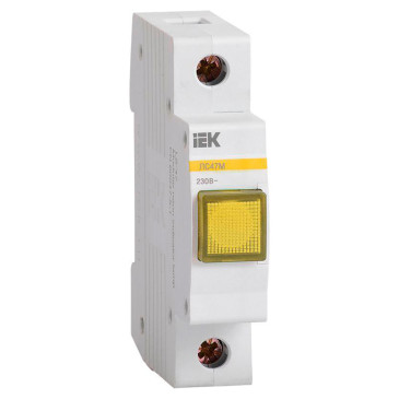 Лампа сигнальная IEK ЛС-47М LED 230В, IP20, цвет – желтый