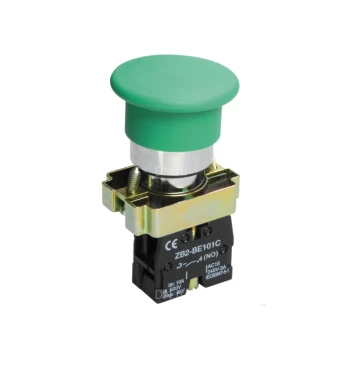 Кнопка управления IEK LAY5-BC31 1NO Ду22 без подсветки, тип кнопки - грибовидная, зеленая, напряжение - 660В, степень защиты IP40