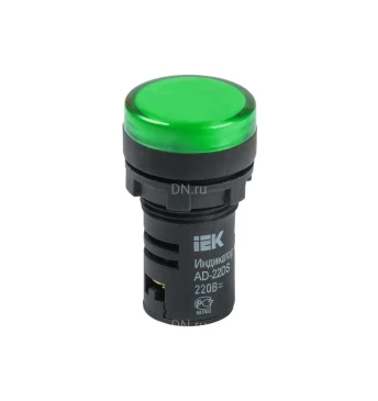 Лампа сигнальная IEK AD22DS(LED) Ду22 светодиодная, зеленая, напряжение - 110В, степень защиты IP54