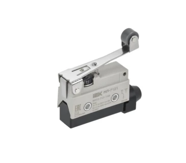 Микропереключатель концевой IEK KKV12-7141-1-64 элемент управления — укороченный рычаг с роликом, напряжение питания 10А, степень защиты IP40