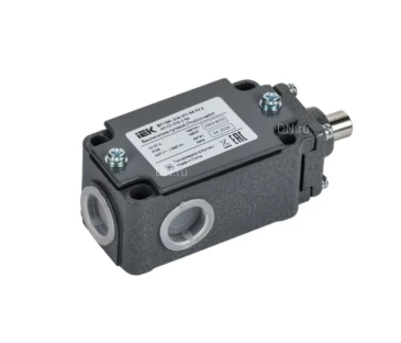 Выключатель путевой IEK ВП 15К-21А-211-54 У2.8 элемент управления — толкатель полумгновенного действия, напряжение питания 0.8А, степень защиты IP54