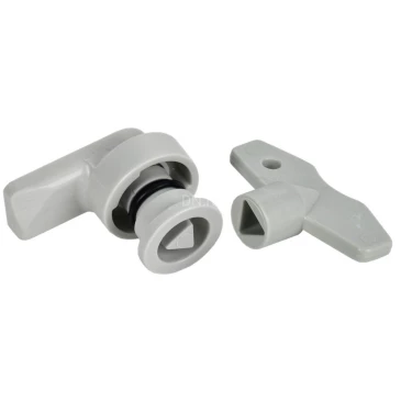 Замок для корпуса IEK ЩМПп с ключом под треугольник, цвет - серый, IP65