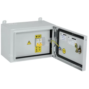 Ящик с понижающим трансформатором IEK ЯТП-0,25 230/42-2, цвет - серый, УХЛ2, IP54