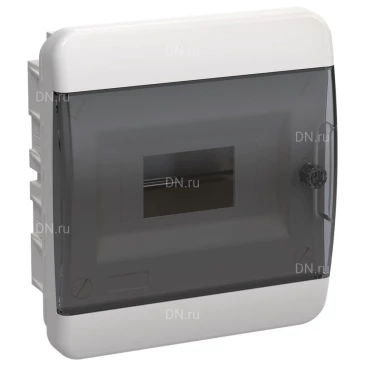 Корпус встраиваемый IEK TEKFOR ЩРВ-П-8 102x218x240мм, модулей-8, рядов-1, глубина - 102мм, ширина - 218мм, высота - 240мм, IP41, материал - пластик, цвет - белый, черная прозрачная дверь TF5-KP12-V-08-41-K01-K03