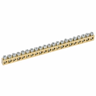 Шина нулевая IEK TEKFOR 6х9мм 21 отверстий, назначение - L-фаза, материал - латунь, TF-KP00D-SN-21