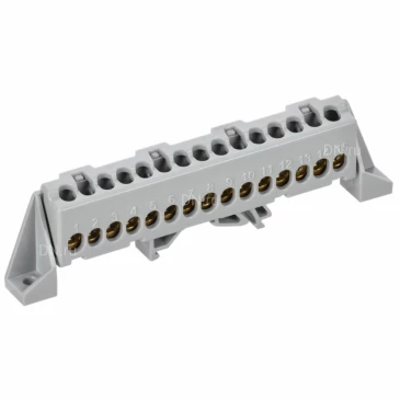 Шина IEK TEKFOR L фаза 6х9-15-Ср, исполнение - в комбинированном DIN-изоляторе Стойка, количество соединений - 15, материал - латунь, цвет - серый, TF-NN10-15-DP-K03
