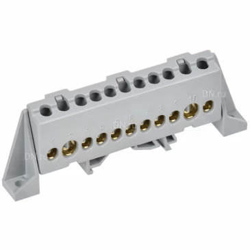 Шина IEK TEKFOR L фаза 8х12-11-Ср, исполнение - в комбинированном DIN-изоляторе Стойка, количество соединений - 11, материал - латунь, цвет - серый, TF-NN20-11-DP-K03