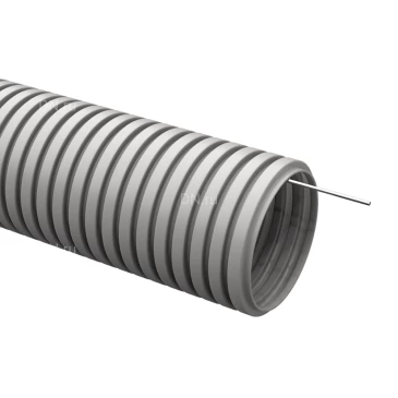 Труба гофрированная IEK Elasta Дн25 с протяжкой, внешний диаметр 25мм, материал - ПВХ, длина 15м, цвет - серый CTG20-25-K41-015I