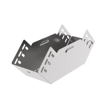 Поворот вертикальный внутренний IEK ESCA 3 PN-90 100х100 90гр для кабельного лотка, корпус - сталь, цвет - светло-серый ES3-PN-90-100-100-06