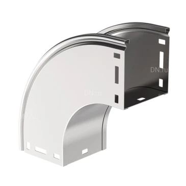 Поворот вертикальный внешний плавный IEK ESCA CPV41 90гр 100х400 для кабельного лотка, тип В20, корпус - сталь, цвет - светло-серый CPV41-0-90-100-400