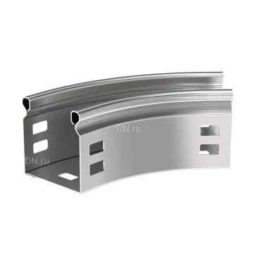 Поворот горизонтальный плавный IEK ESCA CPG01 45гр 50х100 для кабельного лотка, тип Г01, корпус - сталь, цвет - светло-серый CPG01-0-45-050-100